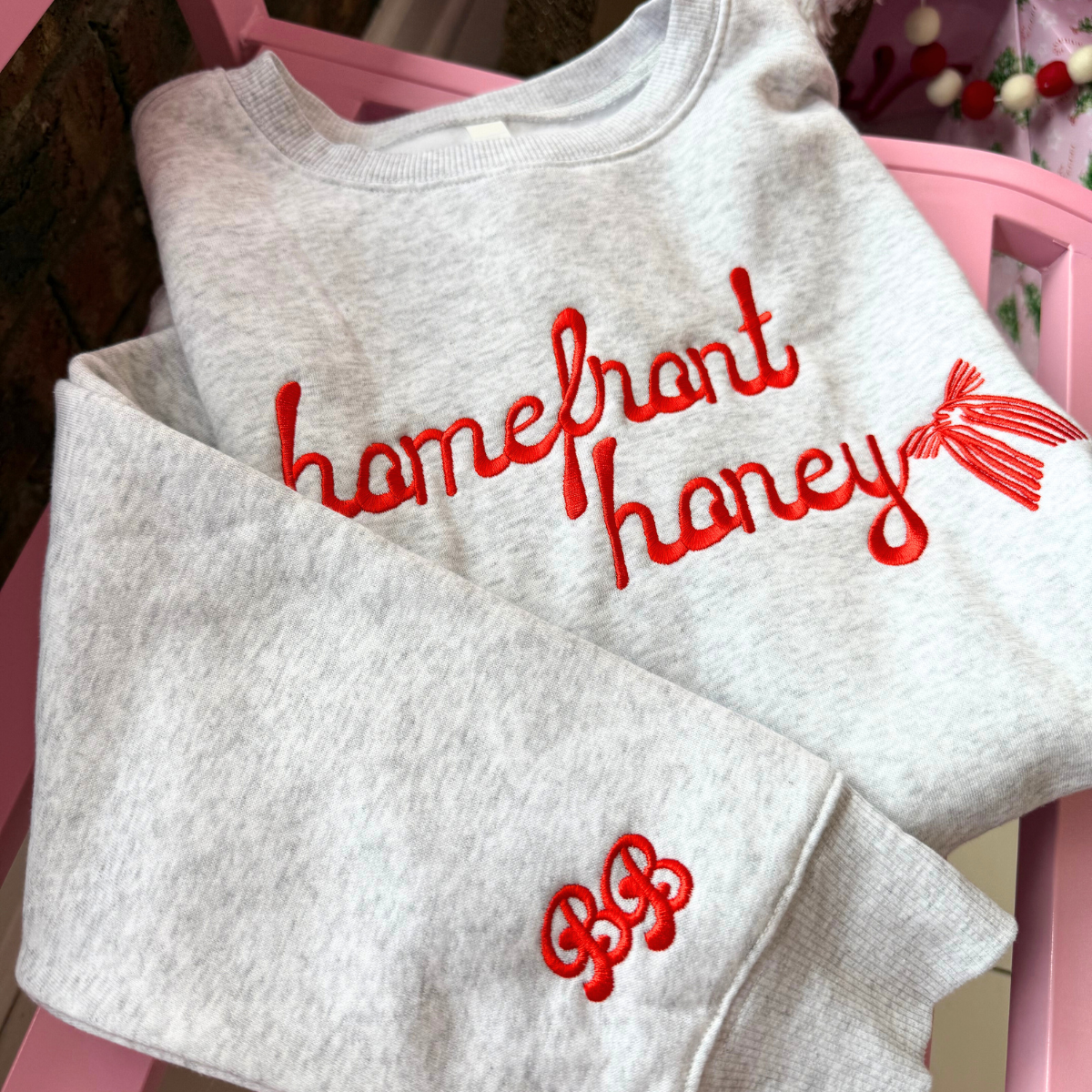 Homefront Honey Crewneck Big Logo Grey