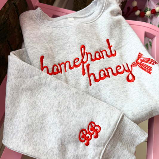 Homefront Honey Crewneck Big Logo Grey